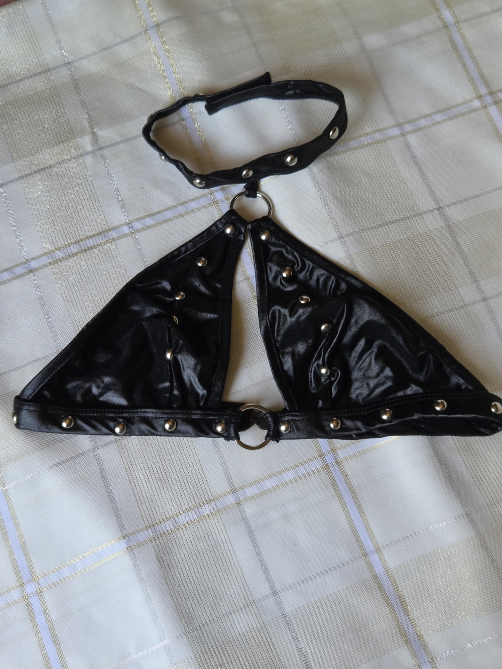 Lust Black Studded Ring-Accent Bikini Set - Picture 3 of 11